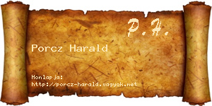 Porcz Harald névjegykártya